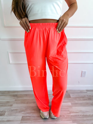 BIRDIE Flowy Wide-Leg Pants in Flamingo Freeze