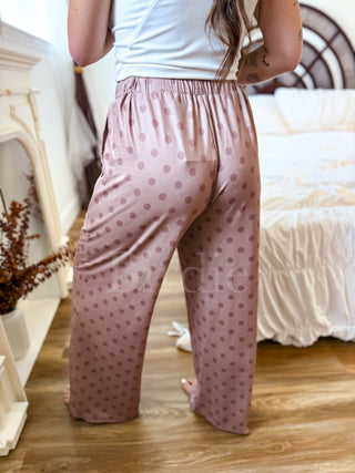 BIRDIE Stretchy Lounge Pants 2.0 in Butter Rum Dot