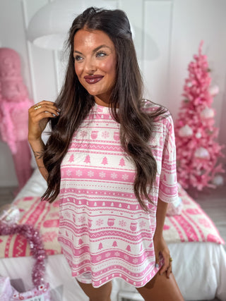 BIRDIE PREORDER Tee Boxer Short Set in Sugar Chalet (Sold As Set)