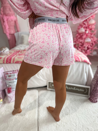 BIRDIE PREORDER Two Piece Long Sleeve Boxer Set in Sugar Bloom Duck Camo (Sold As Set)