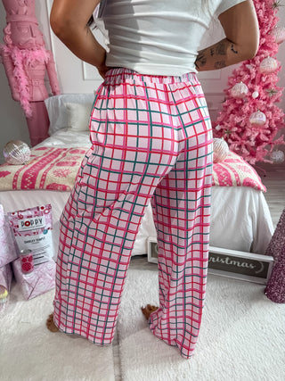 BIRDIE PREORDER Stretchy Lounge Pants 2.0 in Pinkmas Plaid