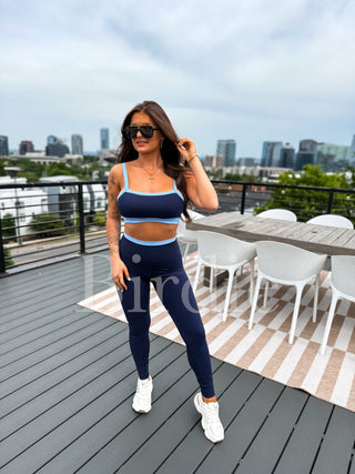 BIRDIE PowerSplit Leggings in Blueberry Breeze