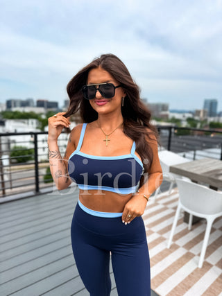 BIRDIE PowerSplit Bra in Blueberry Breeze