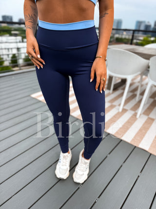 BIRDIE PowerSplit Leggings in Blueberry Breeze