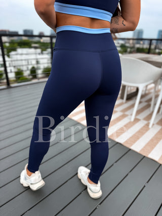 BIRDIE PowerSplit Leggings in Blueberry Breeze