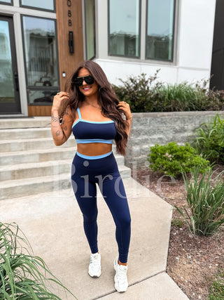 BIRDIE PowerSplit Leggings in Blueberry Breeze
