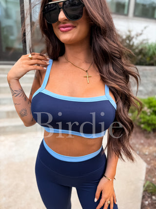BIRDIE PowerSplit Bra in Blueberry Breeze