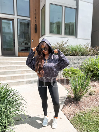 BIRDIE Summer Quarter Zip Pullover in Blackout Birch Camo