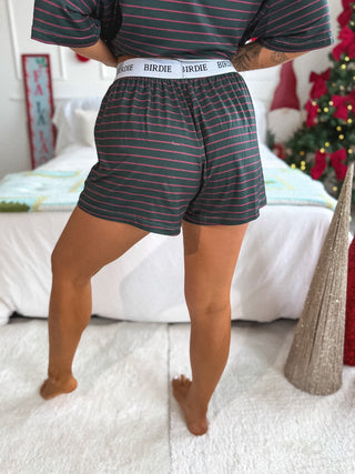 BIRDIE PREORDER Tee Boxer Short Set in Pine & Dandy Stripe (Sold As Set)