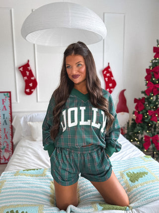BIRDIE PREORDER Comfort Terry Shorts in Pinecrest Plaid