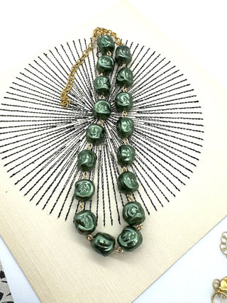 Hollow Evergreen Nugget Amelia Necklace