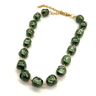 Hollow Evergreen Nugget Amelia Necklace