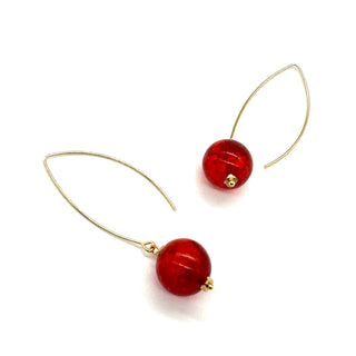 Red Berry Confetti RainDrop Earrings