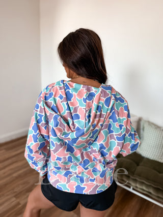 BIRDIE Summer Quarter Zip Pullover in Spring Duck Camo
