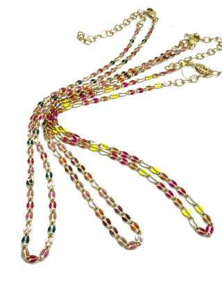 Let’s Mingle Enamel Chain Necklace - 3 colors!
