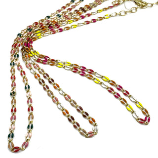 Let’s Mingle Enamel Chain Necklace - 3 colors!