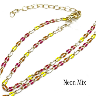 Let’s Mingle Enamel Chain Necklace - 3 colors!