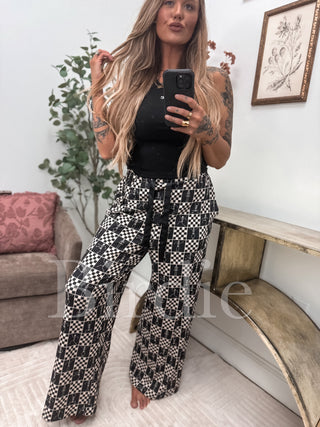 BIRDIE Stretchy Lounge Pants 2.0 in Boo Board Checkered