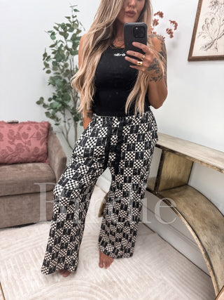 BIRDIE Stretchy Lounge Pants 2.0 in Boo Board Checkered