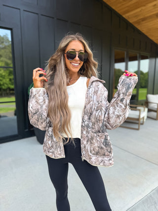 BIRDIE Cozy Cloud Jacket in Dark Camo