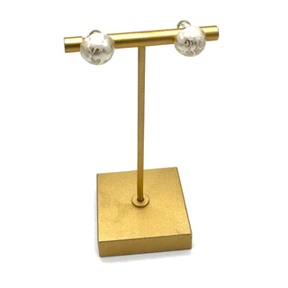 Lacy Pearl Retro Button Stud Earrings