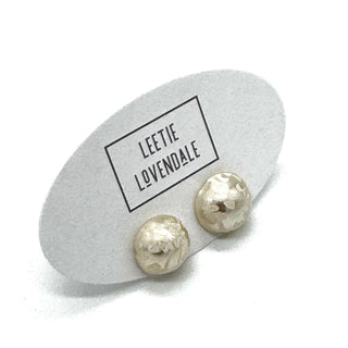 Lacy Pearl Retro Button Stud Earrings