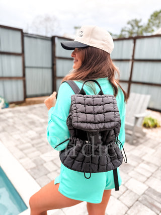 BIRDIE Quilted Backpack in Black