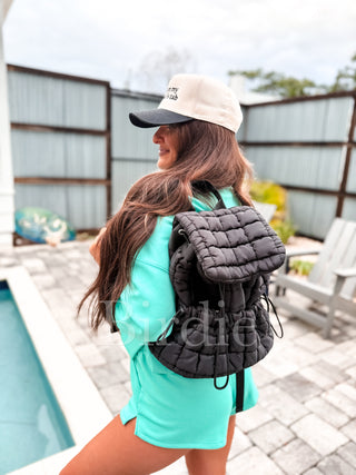 BIRDIE Quilted Backpack in Black