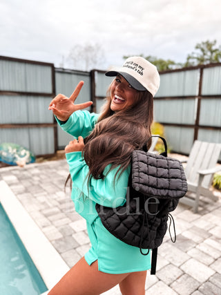 BIRDIE Quilted Backpack in Black