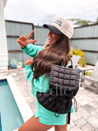 BIRDIE Quilted Backpack in Black