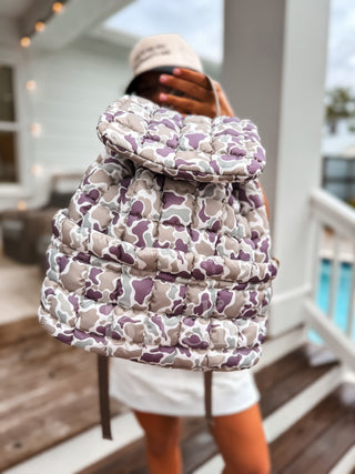 BIRDIE Duck Camo Quilted Backpack
