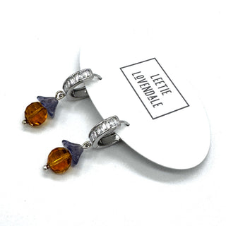 Teacup Garden Glass Huggie Earrings
