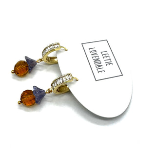 Teacup Garden Glass Huggie Earrings