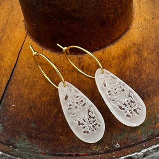 Butterfly Garden Glass Hoops
