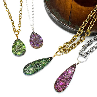 Supernova Long Glass Pendant Necklace