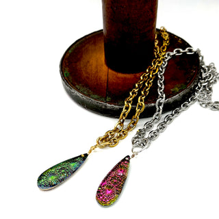 Supernova Long Glass Pendant Necklace