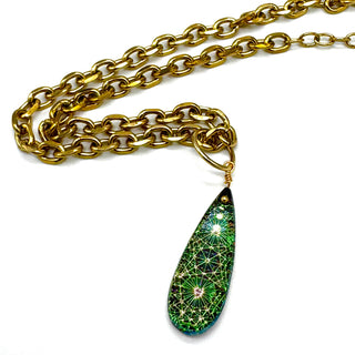 Supernova Long Glass Pendant Necklace
