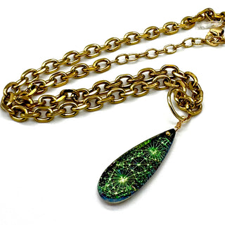 Supernova Long Glass Pendant Necklace