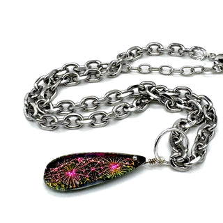 Supernova Long Glass Pendant Necklace