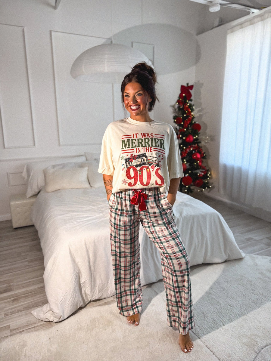 BIRDIE PREORDER Stretchy Lounge Pants 2.0 in Plaid Tidings