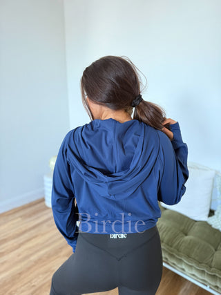 BIRDIE Summer Quarter Zip Pullover in Coastal Navy