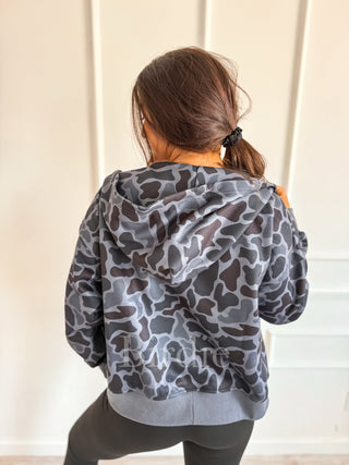 BIRDIE Full Zip Camo Jacket in Blackout Duck Camo