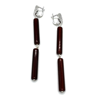 Tortoise Column Pavé Earrings