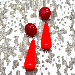 Red Hot Teardrop Earrings