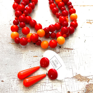 Red Hot Teardrop Earrings