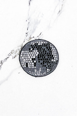 Disco Ball Embroidered Patch