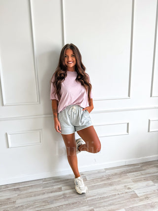BIRDIE Relaxed Boyfriend Tee in Petal Dust