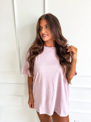 BIRDIE Relaxed Boyfriend Tee in Petal Dust