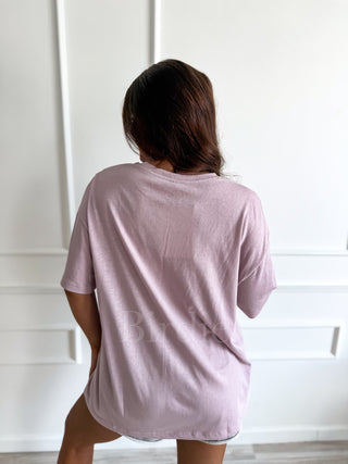BIRDIE Relaxed Boyfriend Tee in Petal Dust