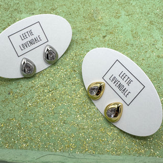 Crystal Spark Teardrop Stud Earrings
